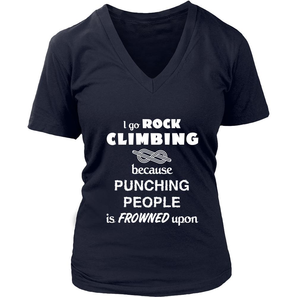 Rock climbing - I go Rock climbing because punching people is frowned upon - Climber Hobby Shirt-T-shirt-Teelime | shirts-hoodies-mugs