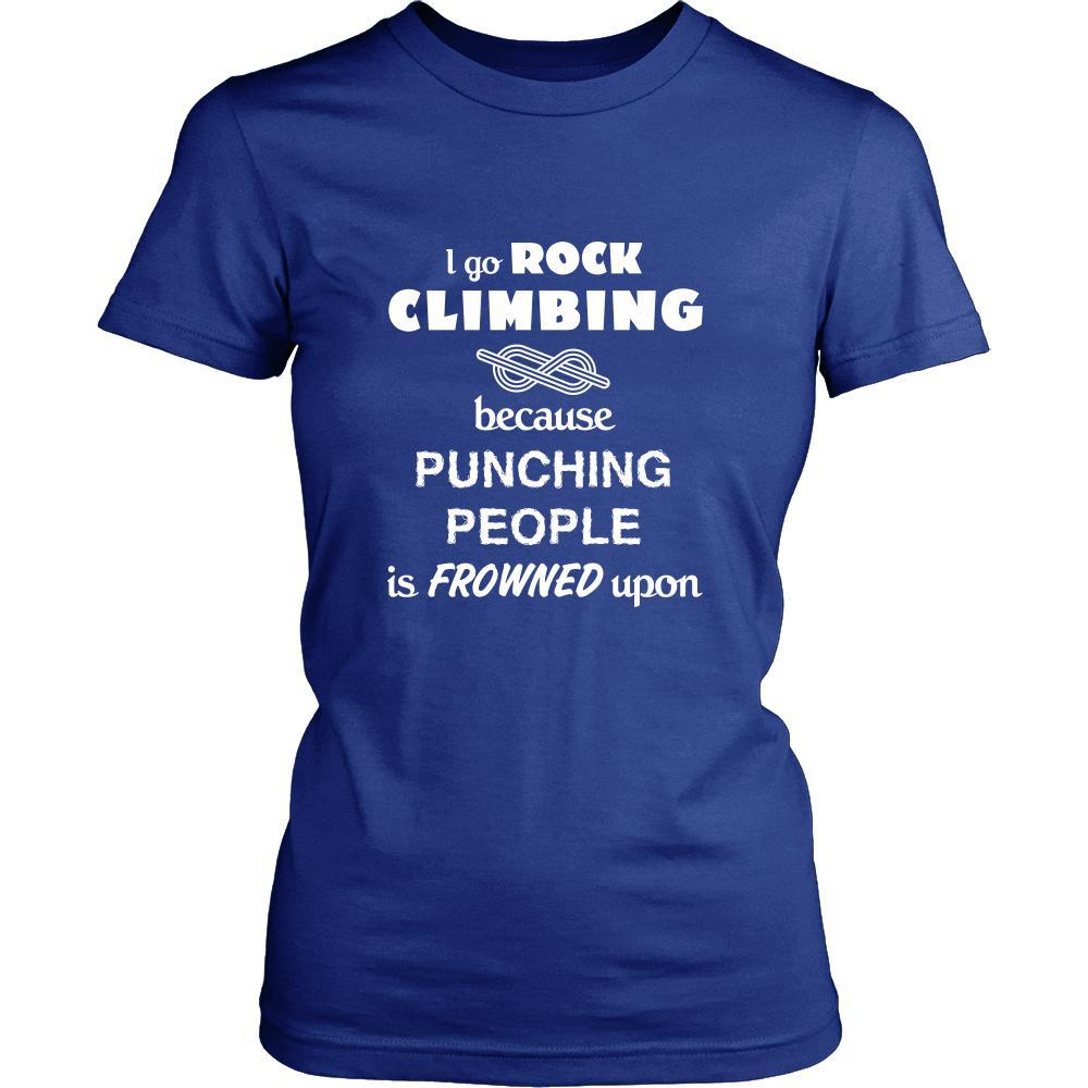 Rock climbing - I go Rock climbing because punching people is frowned upon - Climber Hobby Shirt-T-shirt-Teelime | shirts-hoodies-mugs