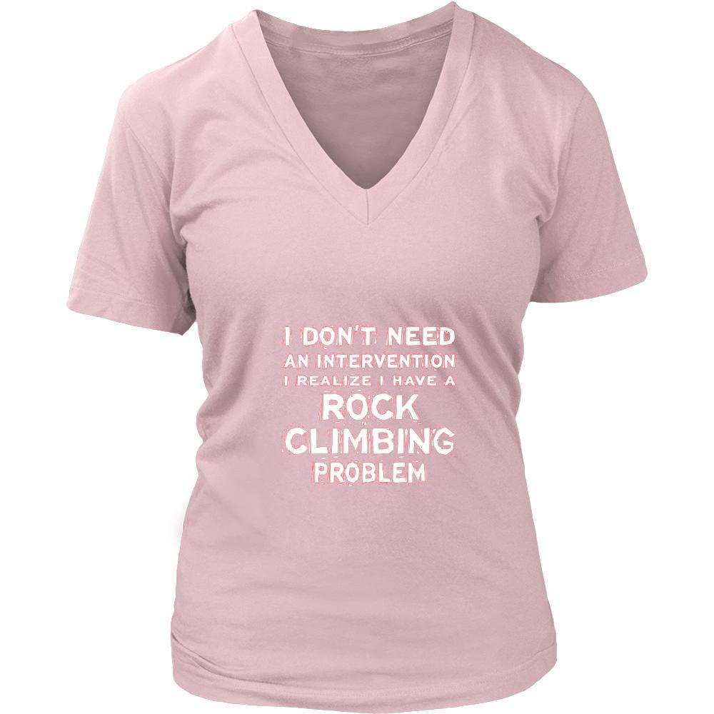 Rock climbing Shirt - I don't need an intervention I realize I have a Rock climbing problem- Hobby Gift-T-shirt-Teelime | shirts-hoodies-mugs