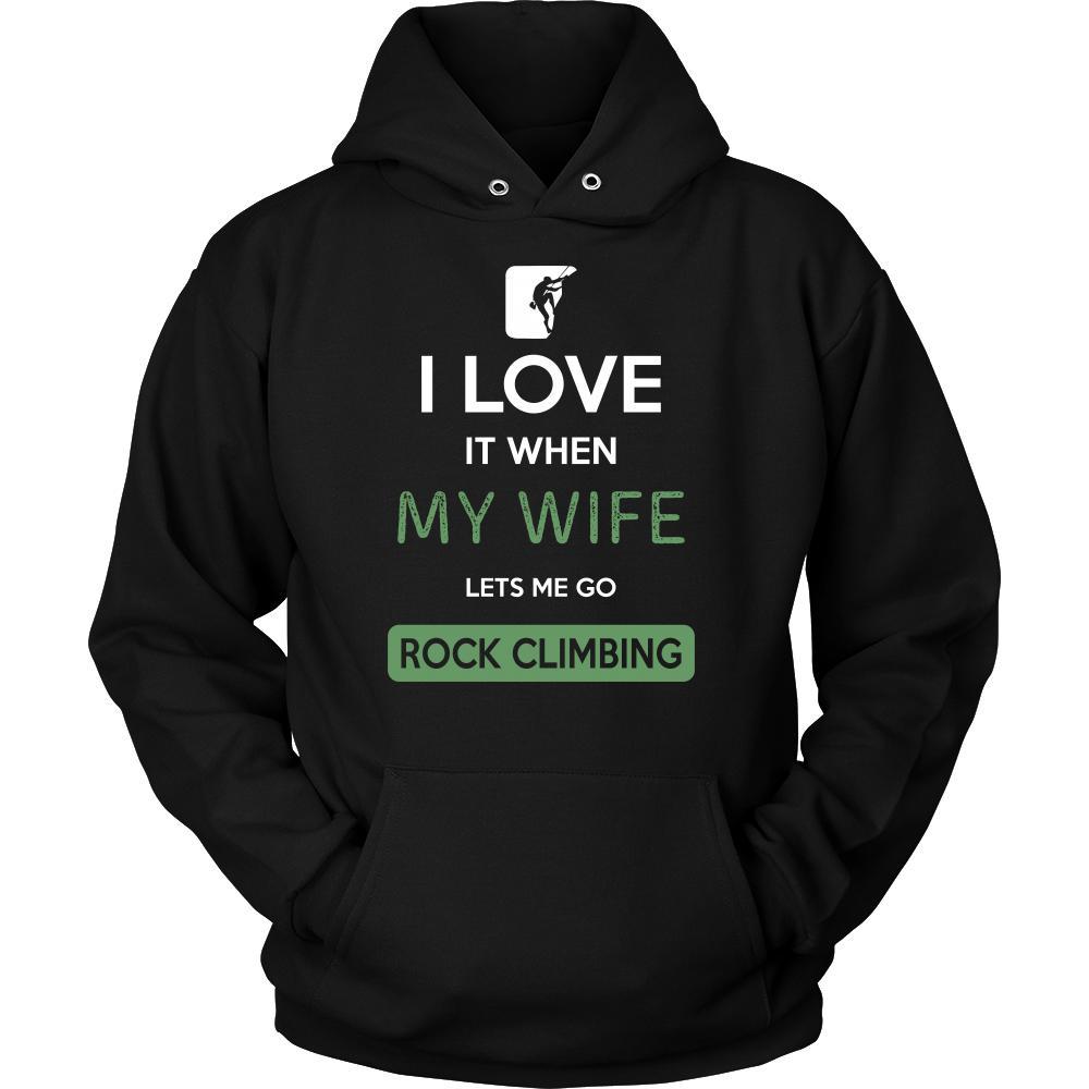 Rock climbing Shirt - I love it when my wife lets me go Rock climbing - Hobby Gift-T-shirt-Teelime | shirts-hoodies-mugs