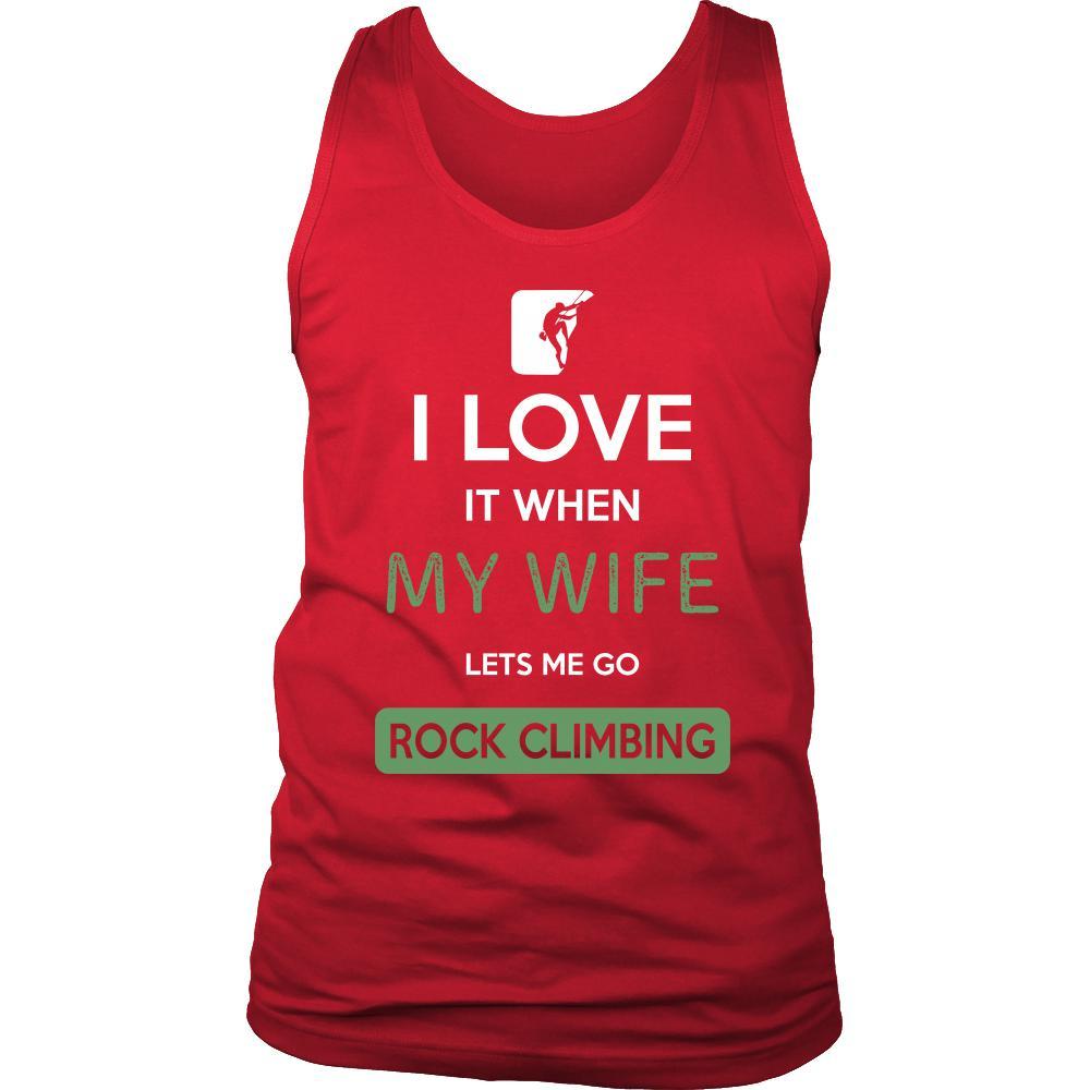 Rock climbing Shirt - I love it when my wife lets me go Rock climbing - Hobby Gift-T-shirt-Teelime | shirts-hoodies-mugs