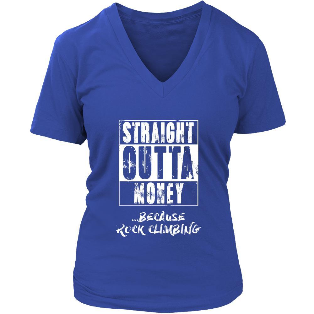 Rock climbing Shirt - Straight outta money ...because Rock climbing- Hobby Gift-T-shirt-Teelime | shirts-hoodies-mugs