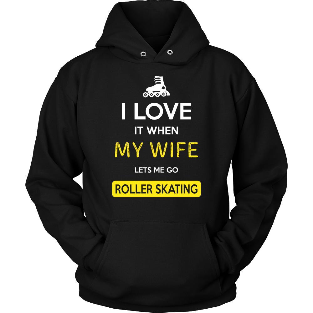 Roller skating Shirt - I love it when my wife lets me go Roller skating - Hobby Gift-T-shirt-Teelime | shirts-hoodies-mugs