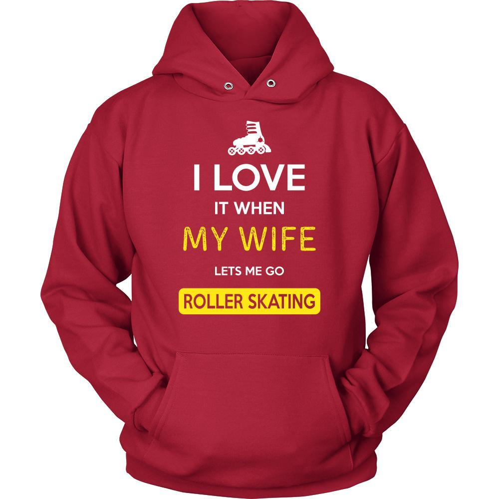 Roller skating Shirt - I love it when my wife lets me go Roller skating - Hobby Gift-T-shirt-Teelime | shirts-hoodies-mugs