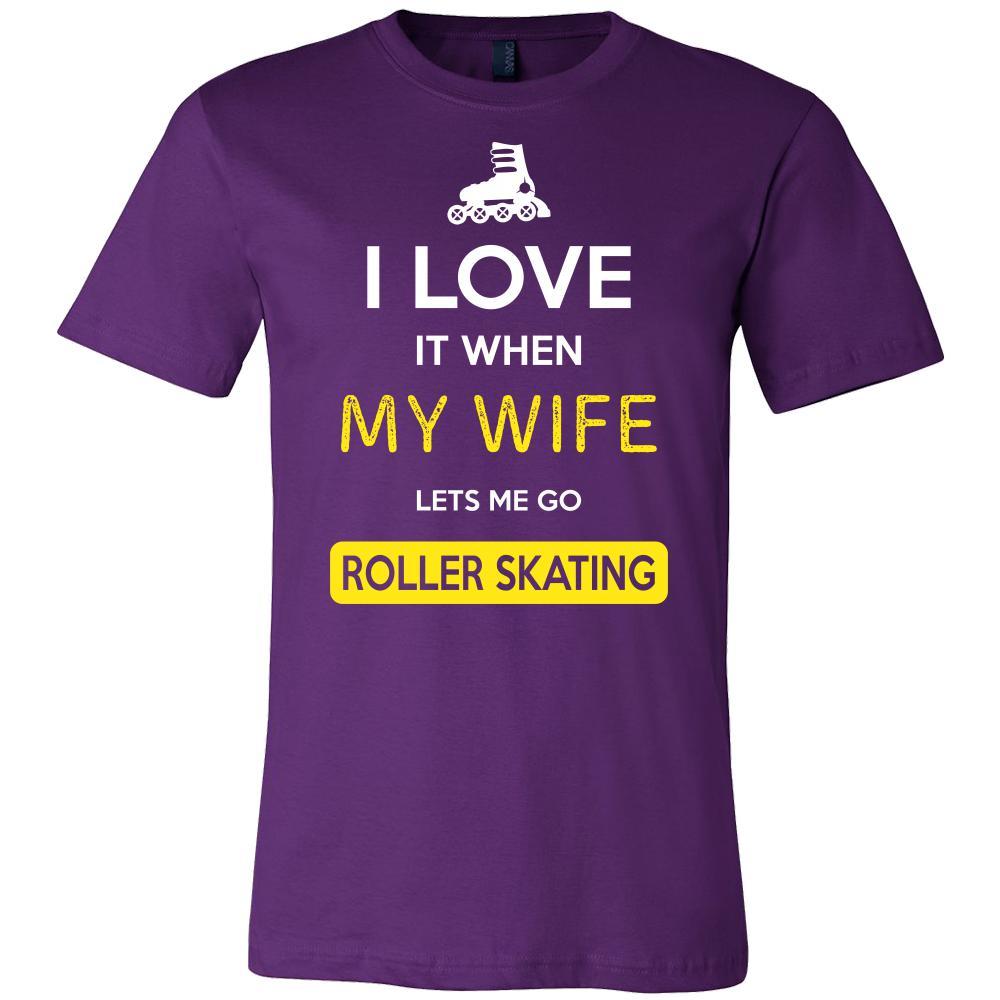 Roller skating Shirt - I love it when my wife lets me go Roller skating - Hobby Gift-T-shirt-Teelime | shirts-hoodies-mugs