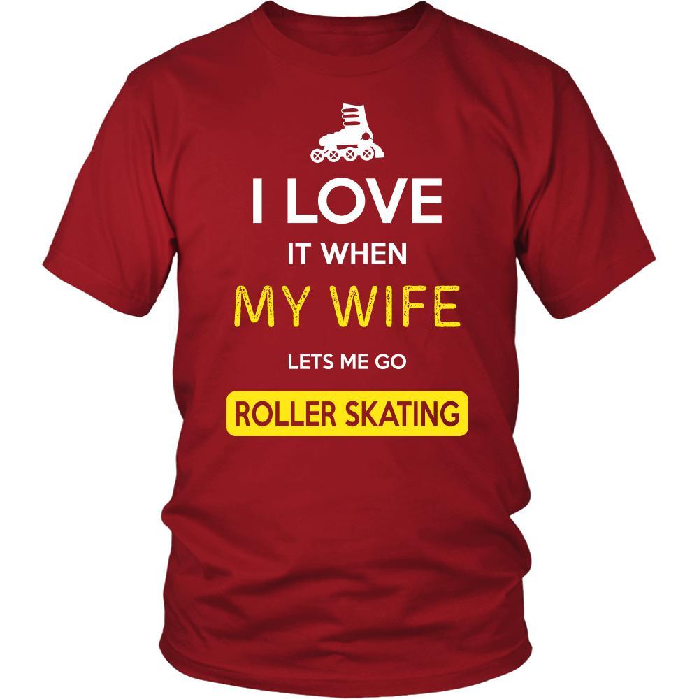 Roller skating Shirt - I love it when my wife lets me go Roller skating - Hobby Gift-T-shirt-Teelime | shirts-hoodies-mugs