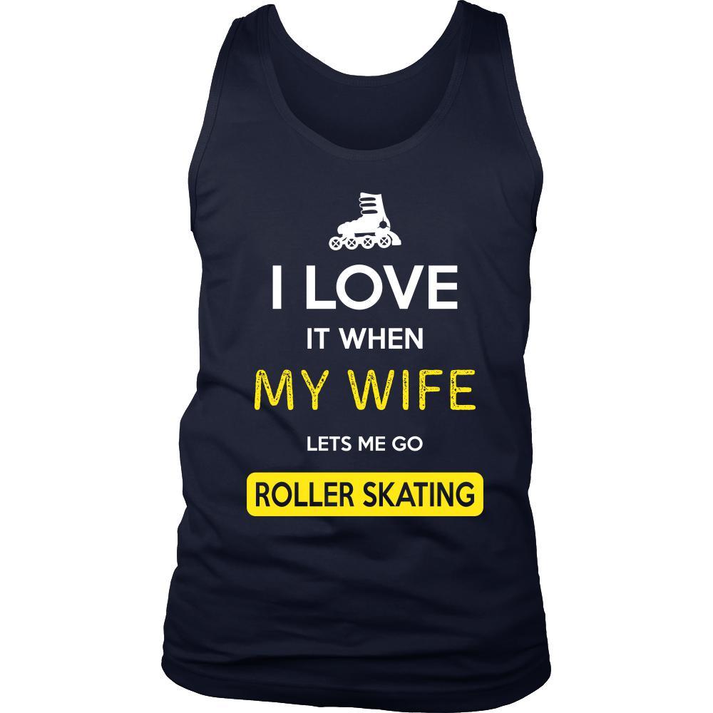 Roller skating Shirt - I love it when my wife lets me go Roller skating - Hobby Gift-T-shirt-Teelime | shirts-hoodies-mugs