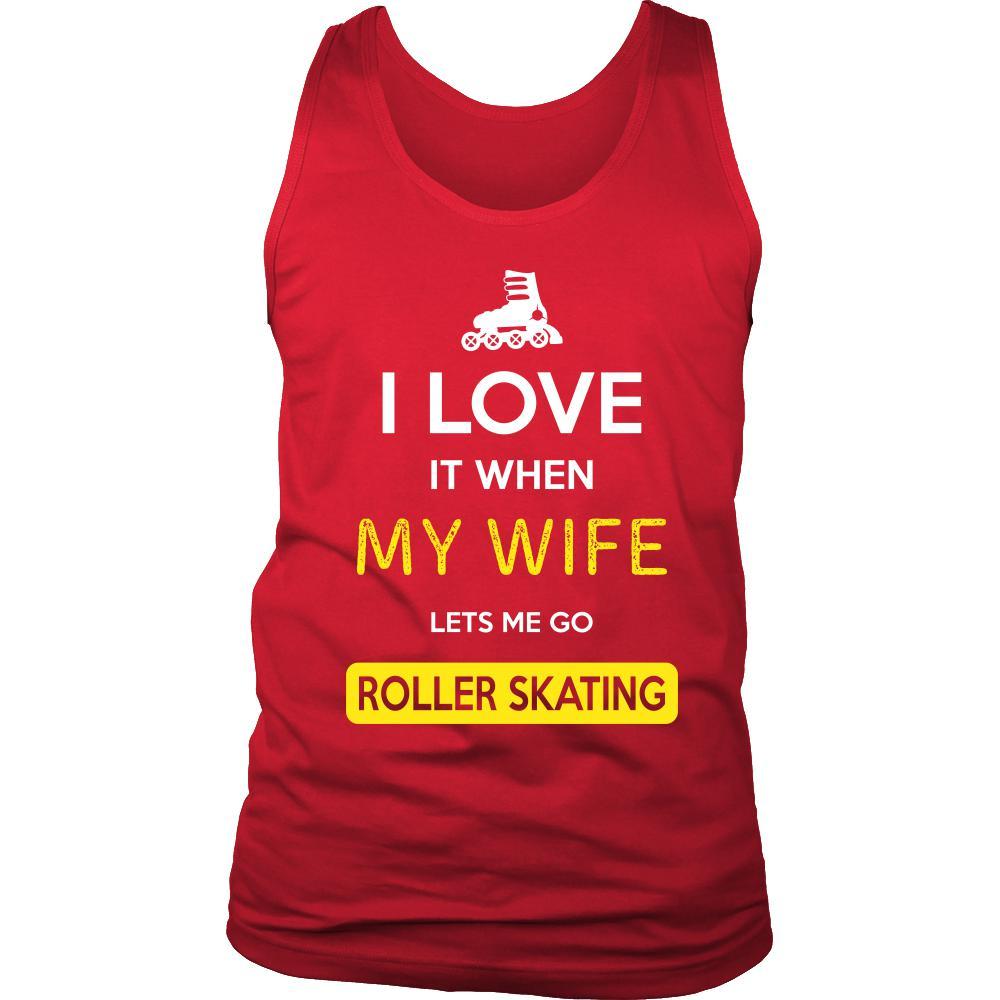 Roller skating Shirt - I love it when my wife lets me go Roller skating - Hobby Gift-T-shirt-Teelime | shirts-hoodies-mugs