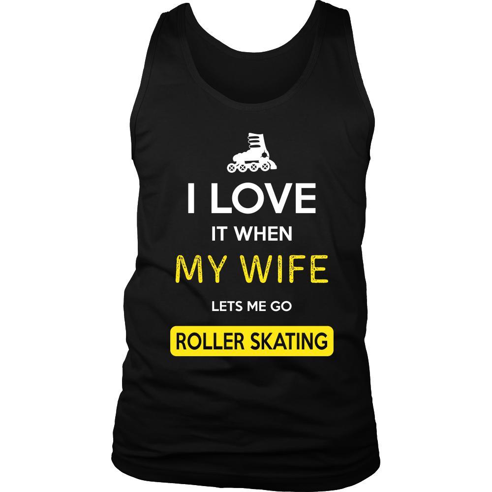Roller skating Shirt - I love it when my wife lets me go Roller skating - Hobby Gift-T-shirt-Teelime | shirts-hoodies-mugs