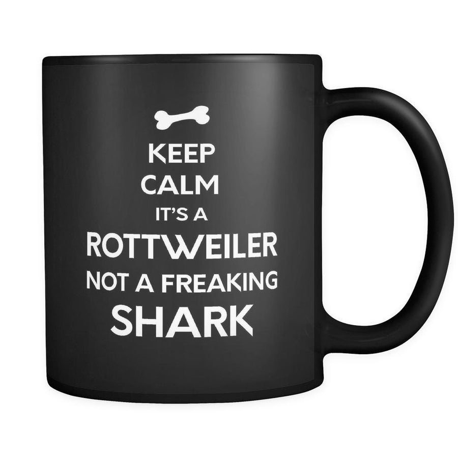 Rottweiler It's A Rottweiler Not A Shark 11oz Black Mug-Drinkware-Teelime | shirts-hoodies-mugs
