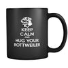 Rottweiler Keep Calm and Hug Your Rottweiler 11oz Black Mug-Drinkware-Teelime | shirts-hoodies-mugs