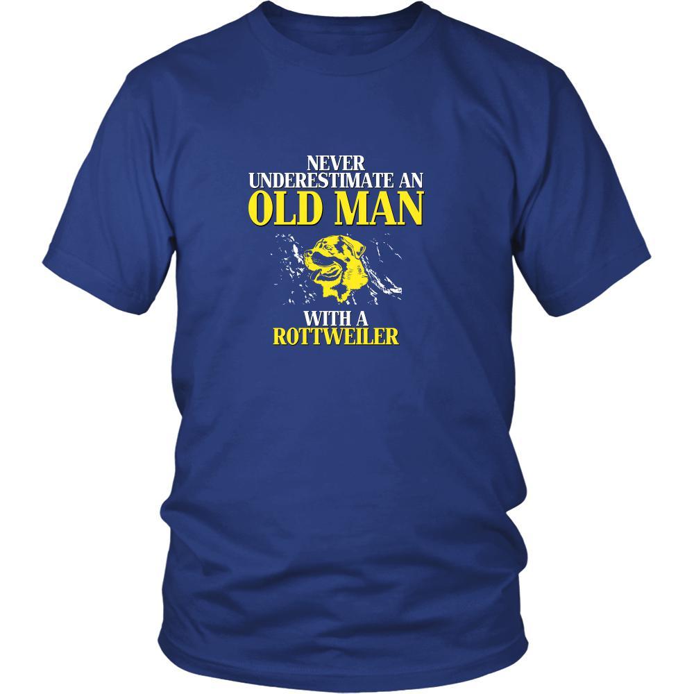 Rottweiler Shirt - Never underestimate an old man with a Rottweiler Grandfather Dog Gift-T-shirt-Teelime | shirts-hoodies-mugs