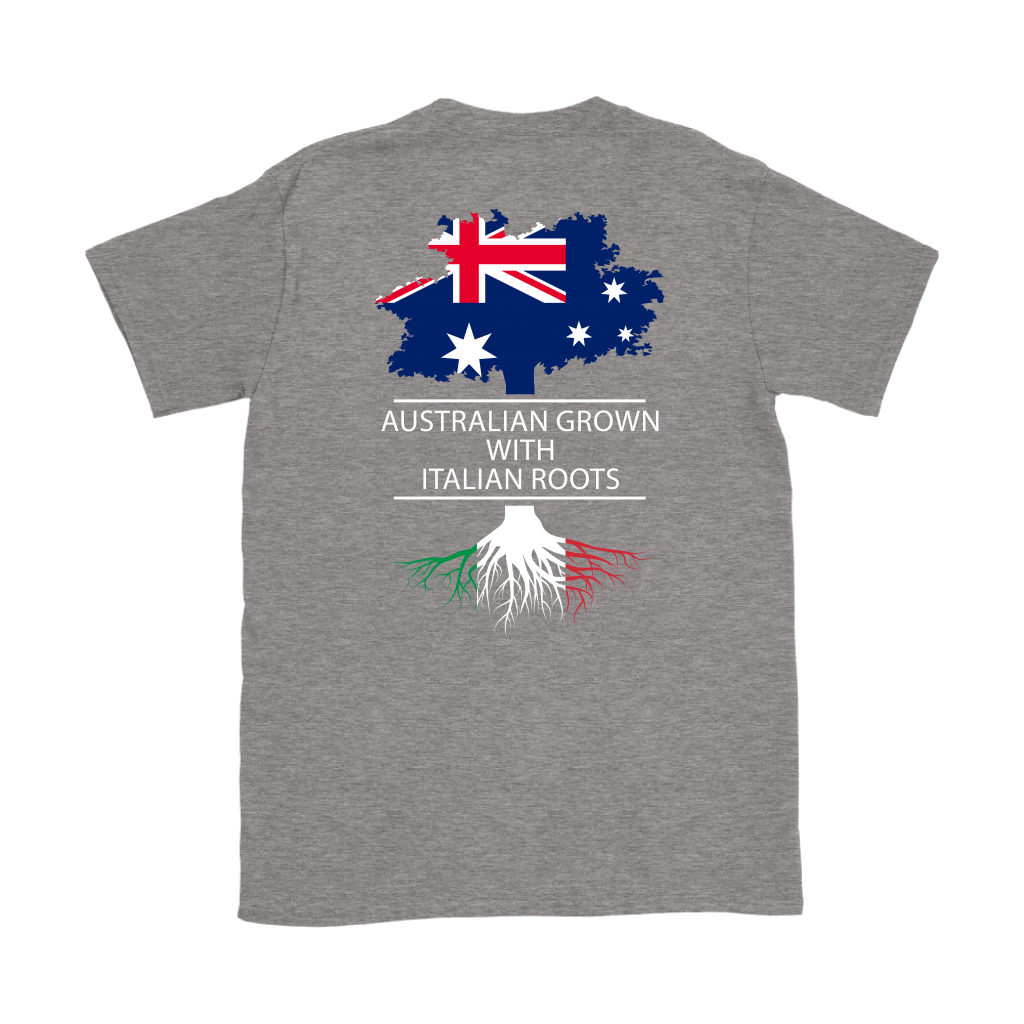 ITALIAN T SHIRT - AUSTRALIAN GROWN WITH ITALIAN ROOTS Design on the back-T-shirt-Teelime | shirts-hoodies-mugs