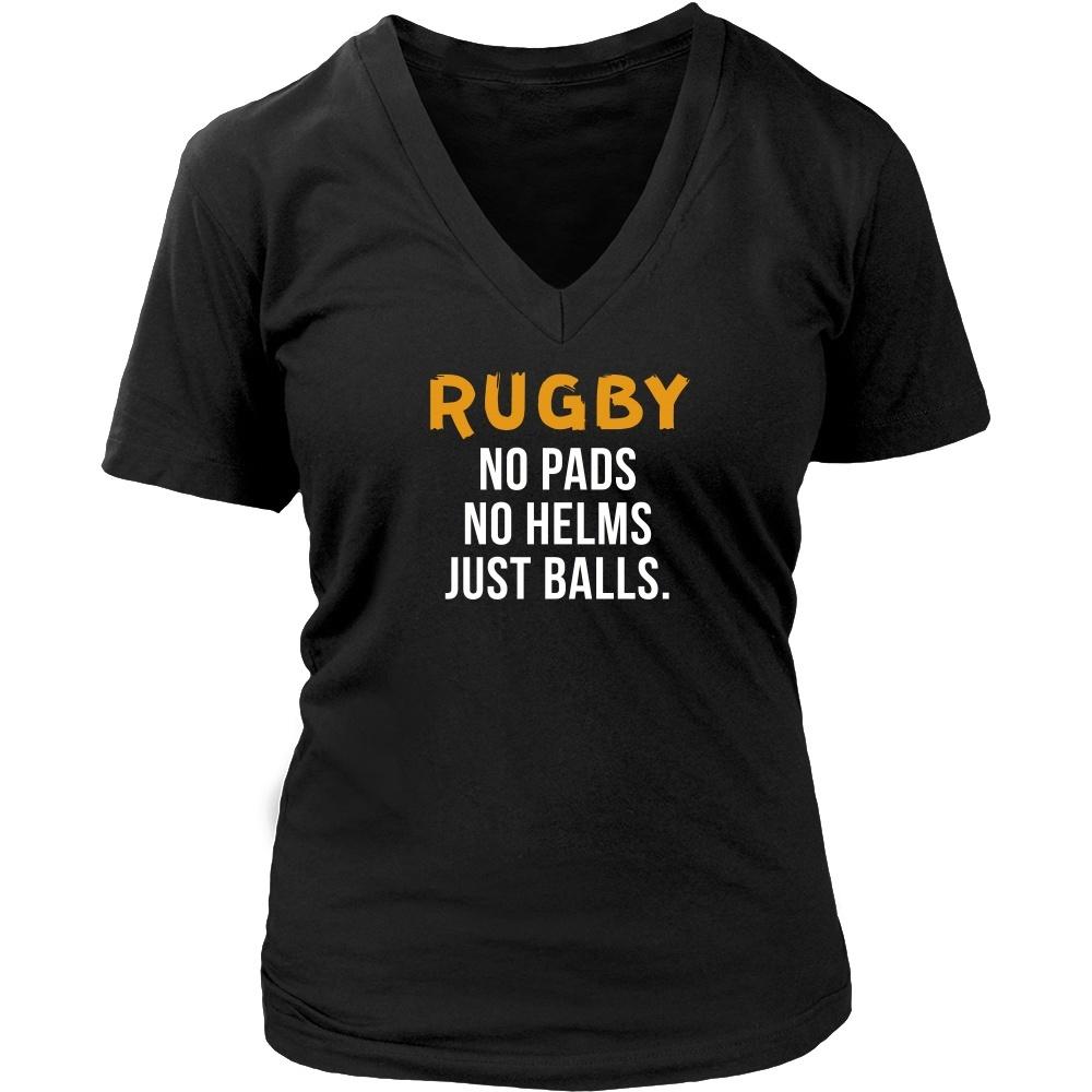 Rugby T Shirt - Rugby No pads No helms Just balls T Shirt-T-shirt-Teelime | shirts-hoodies-mugs
