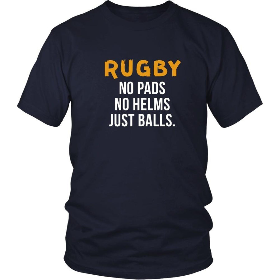 Rugby T Shirt - Rugby No pads No helms Just balls T Shirt-T-shirt-Teelime | shirts-hoodies-mugs