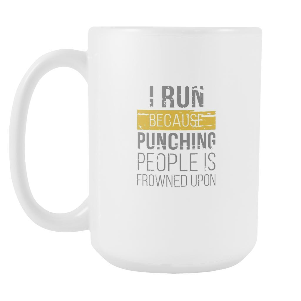 Running Coffee Mug - I Run because Punching People-Drinkware-Teelime | shirts-hoodies-mugs