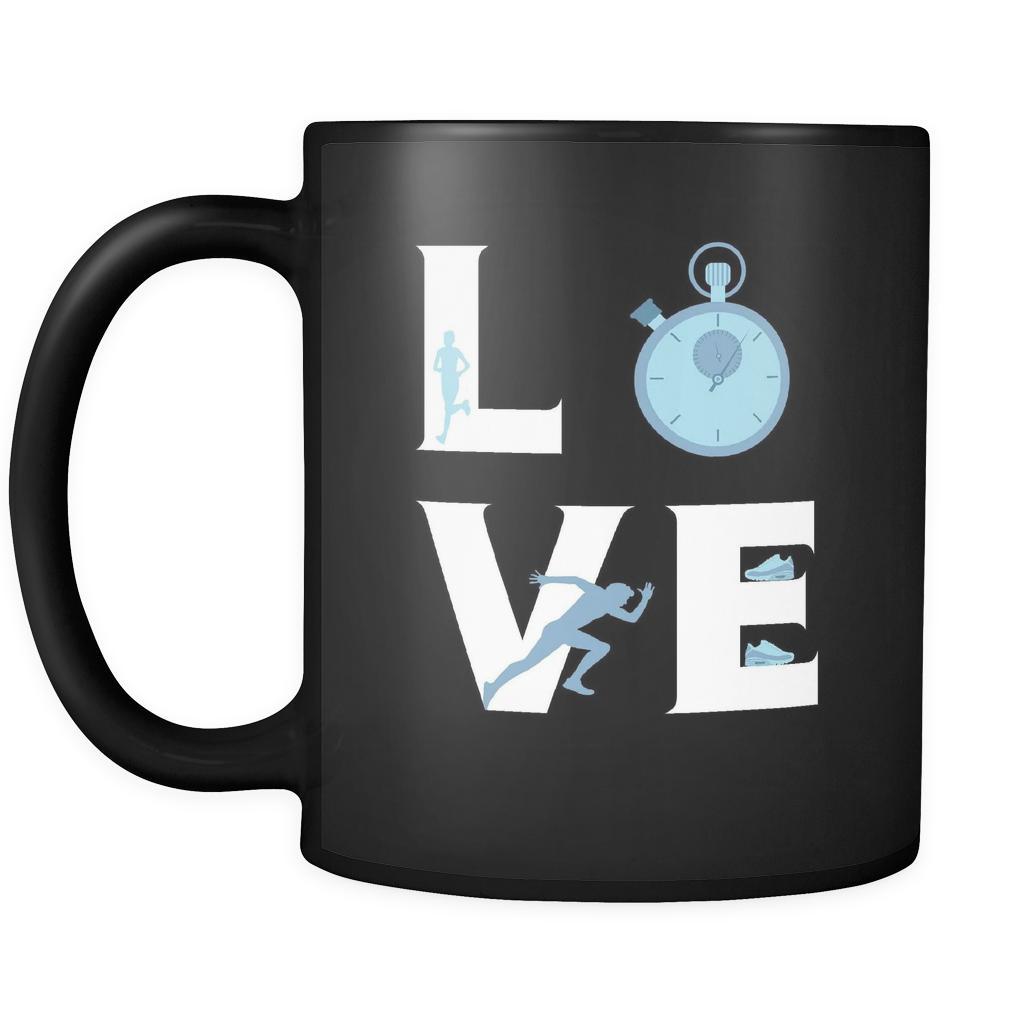 Running / Jogging / Marathon - LOVE Running / Jogging / Marathon - 11oz Black Mug-Drinkware-Teelime | shirts-hoodies-mugs