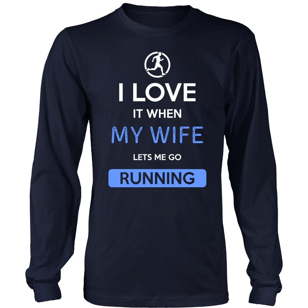 Running Shirt - I love it when my wife lets me go Running - Hobby Gift-T-shirt-Teelime | shirts-hoodies-mugs