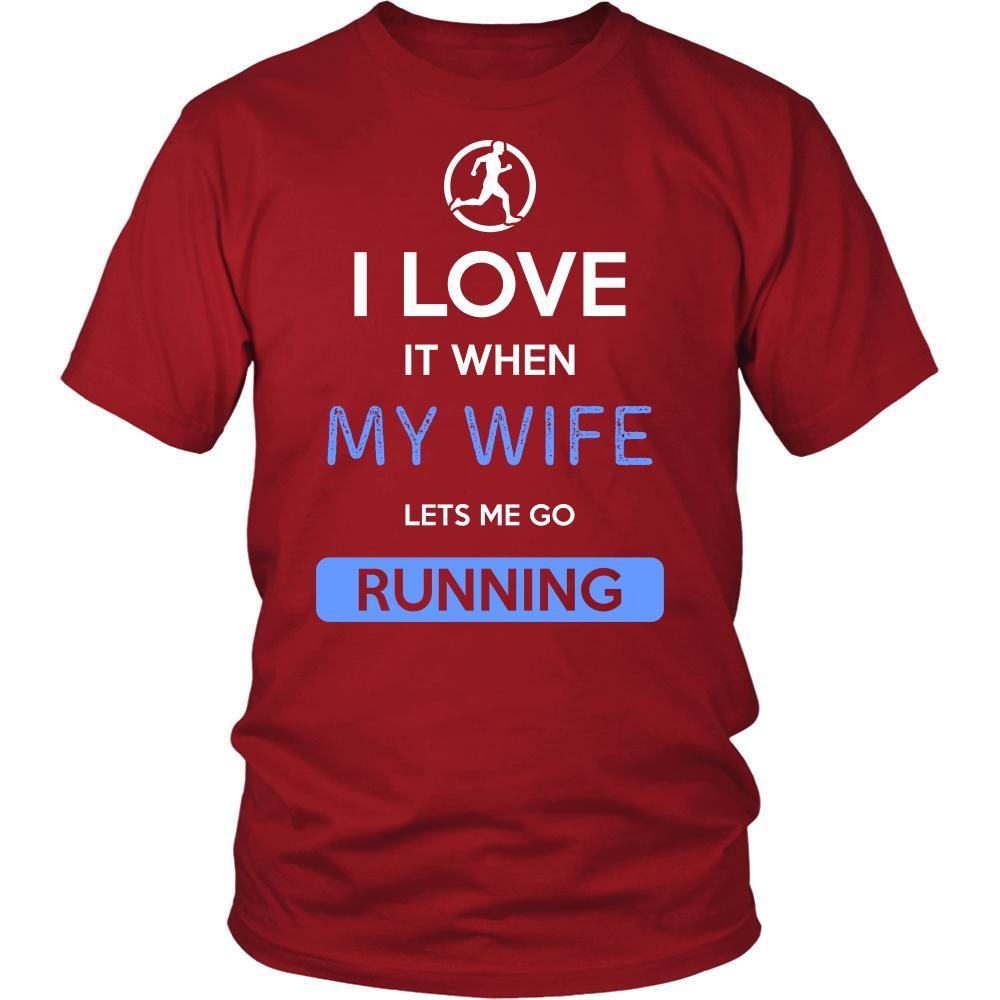 Running Shirt - I love it when my wife lets me go Running - Hobby Gift-T-shirt-Teelime | shirts-hoodies-mugs