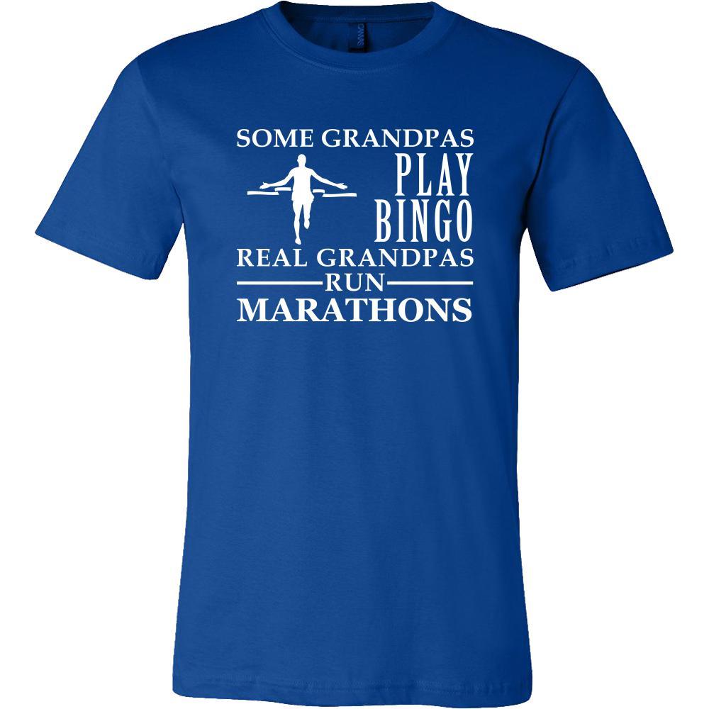 Running Shirt Some Grandpas play bingo, real Grandpas run Marathons Family Hobby-T-shirt-Teelime | shirts-hoodies-mugs