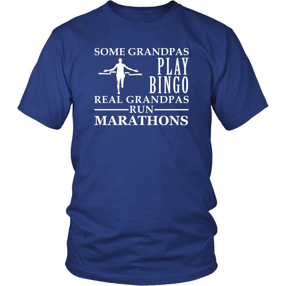 Running Shirt Some Grandpas play bingo, real Grandpas run Marathons Family Hobby-T-shirt-Teelime | shirts-hoodies-mugs