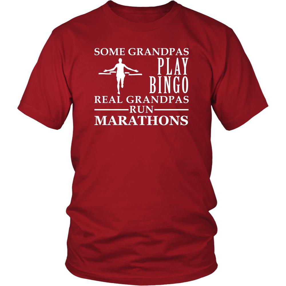 Running Shirt Some Grandpas play bingo, real Grandpas run Marathons Family Hobby-T-shirt-Teelime | shirts-hoodies-mugs