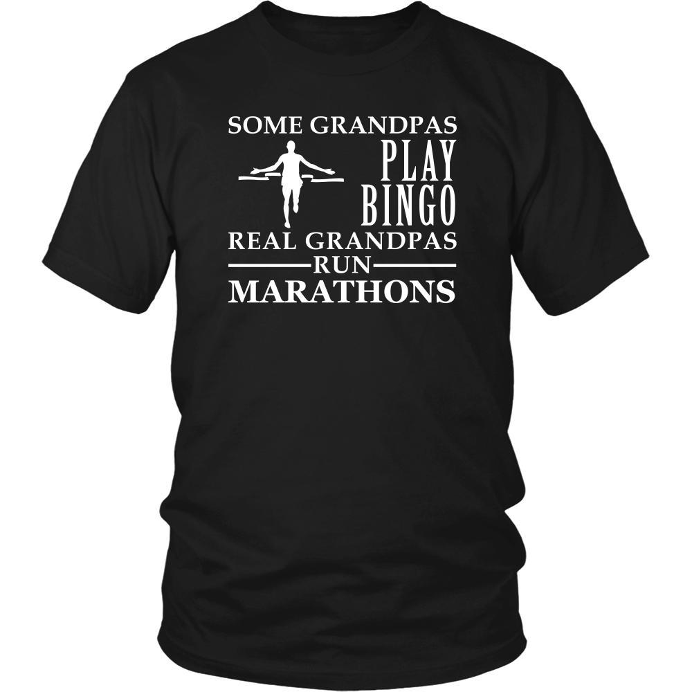 Running Shirt Some Grandpas play bingo, real Grandpas run Marathons Family Hobby-T-shirt-Teelime | shirts-hoodies-mugs
