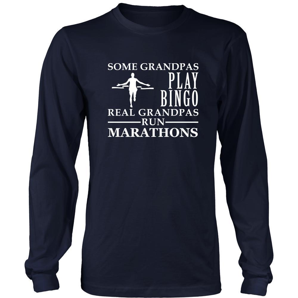 Running Shirt Some Grandpas play bingo, real Grandpas run Marathons Family Hobby-T-shirt-Teelime | shirts-hoodies-mugs