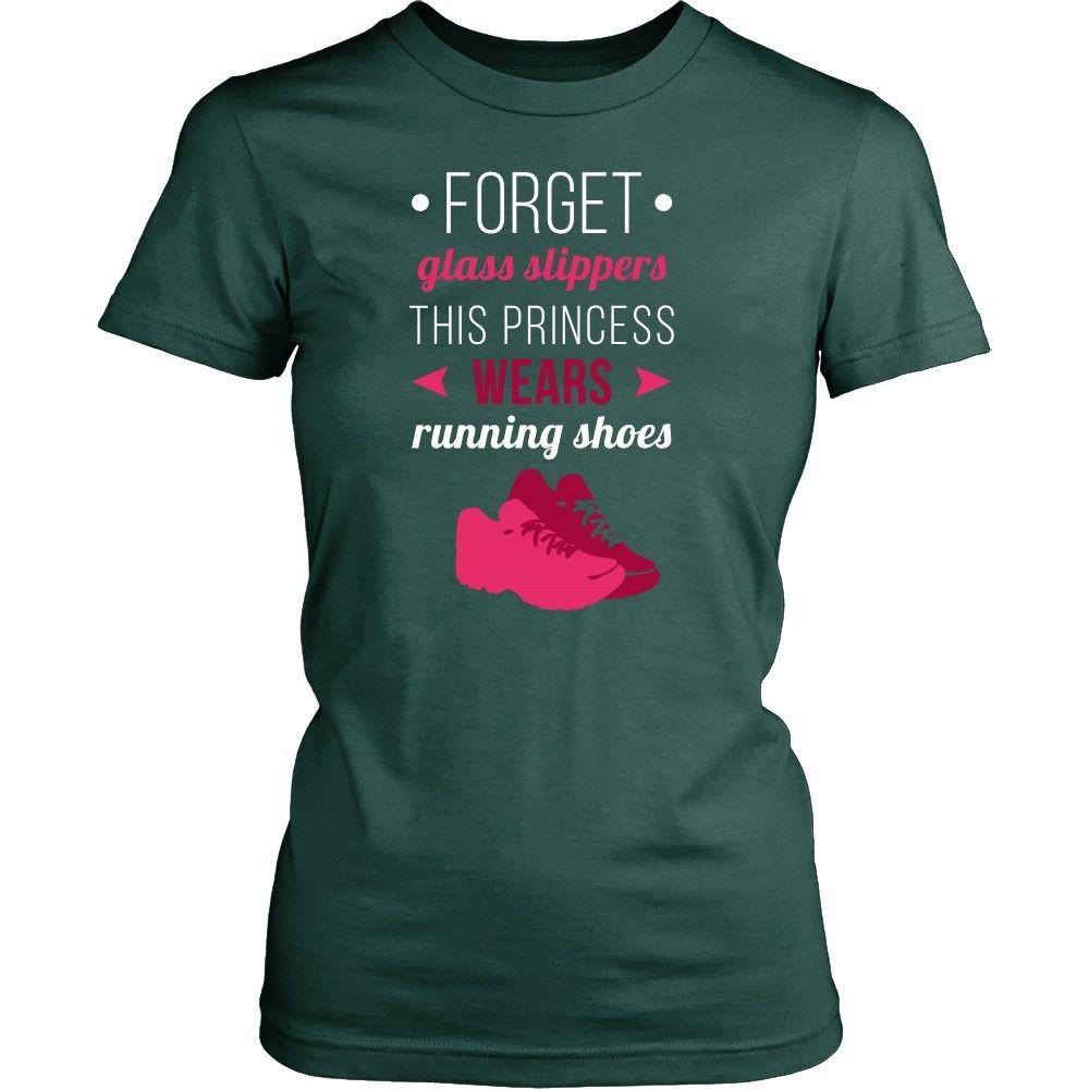 Running T Shirt - Forget glass slippers this princess wears Running shoes-T-shirt-Teelime | shirts-hoodies-mugs