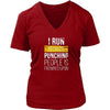 Running T Shirt - I run because punching people is frowned upon-T-shirt-Teelime | shirts-hoodies-mugs