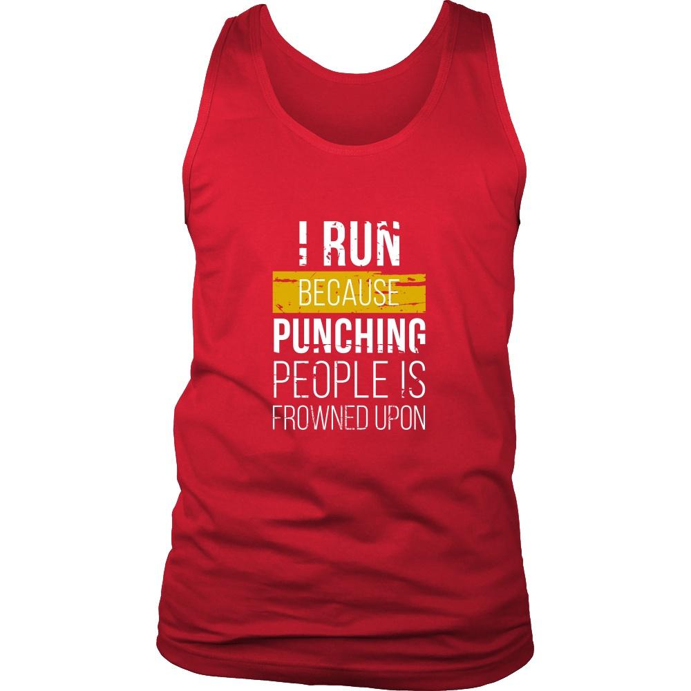 Running Tank Top - I run because punching people is frowned upon-T-shirt-Teelime | shirts-hoodies-mugs