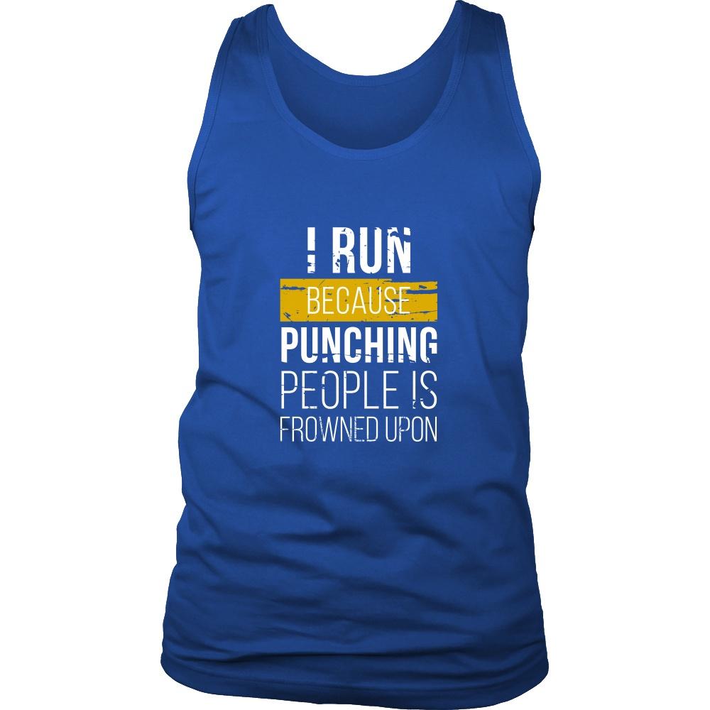 Running Tank Top - I run because punching people is frowned upon-T-shirt-Teelime | shirts-hoodies-mugs