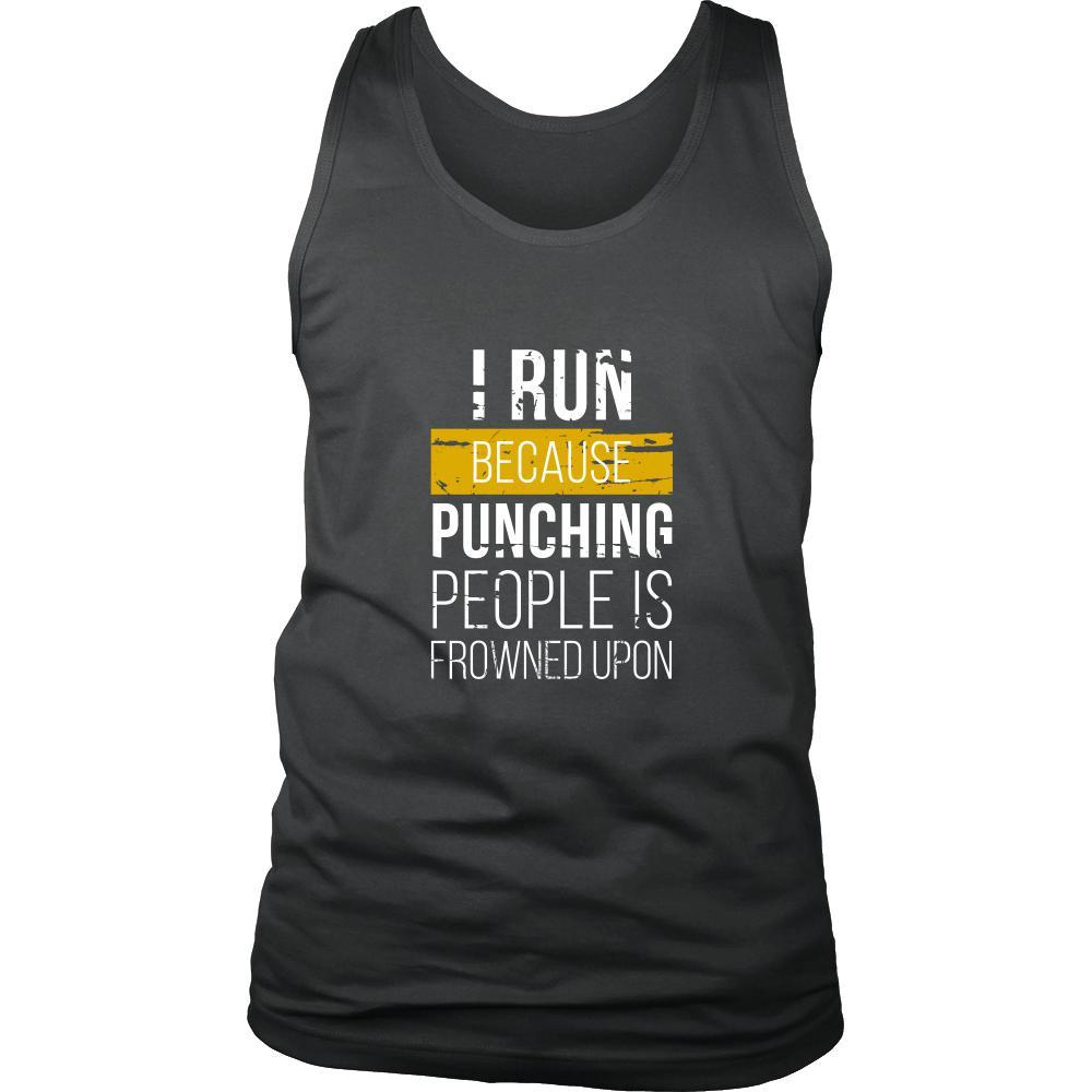Running Tank Top - I run because punching people is frowned upon-T-shirt-Teelime | shirts-hoodies-mugs