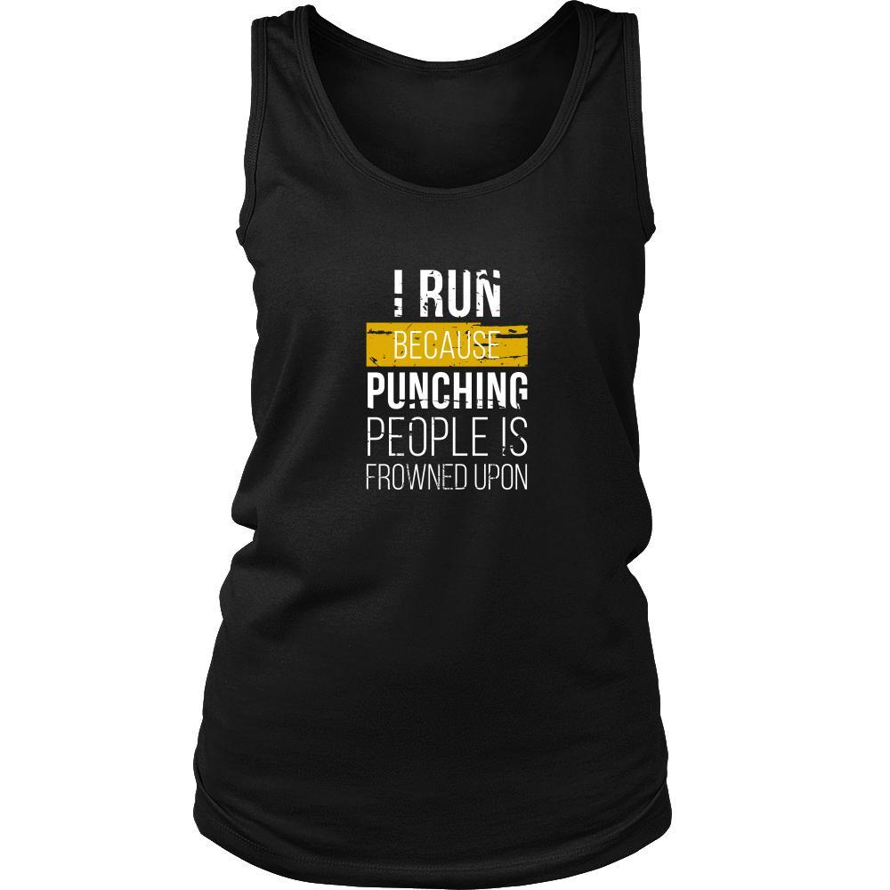 Running Tank Top - I run because punching people is frowned upon-T-shirt-Teelime | shirts-hoodies-mugs
