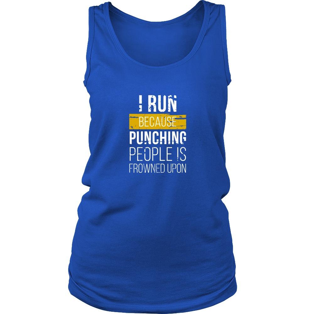 Running Tank Top - I run because punching people is frowned upon-T-shirt-Teelime | shirts-hoodies-mugs