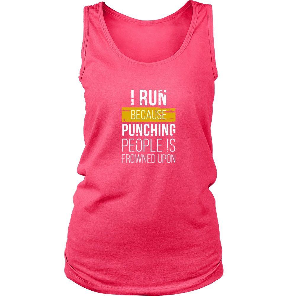 Running Tank Top - I run because punching people is frowned upon-T-shirt-Teelime | shirts-hoodies-mugs