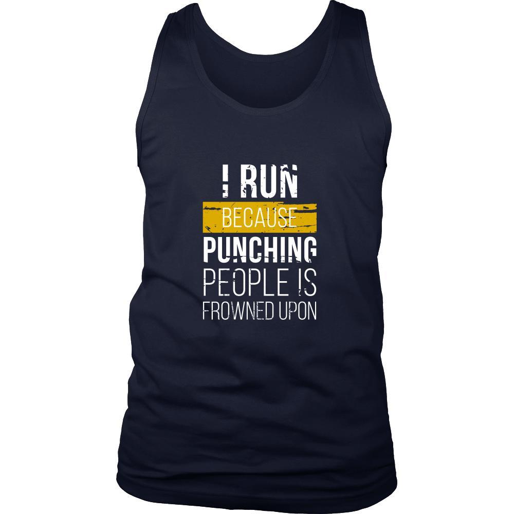 Running Tank Top - I run because punching people is frowned upon-T-shirt-Teelime | shirts-hoodies-mugs