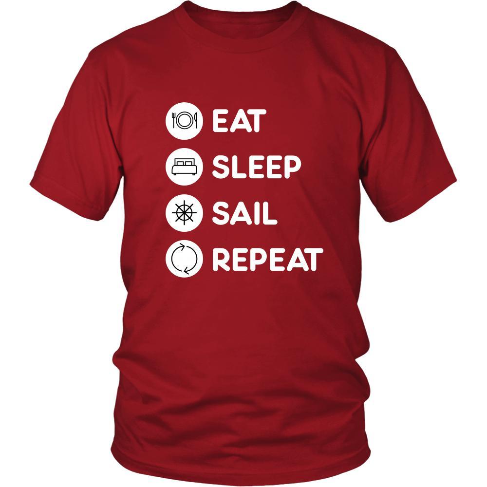 Sailing - Eat Sleep Sail Repeat - Sailer Hobby Shirt-T-shirt-Teelime | shirts-hoodies-mugs