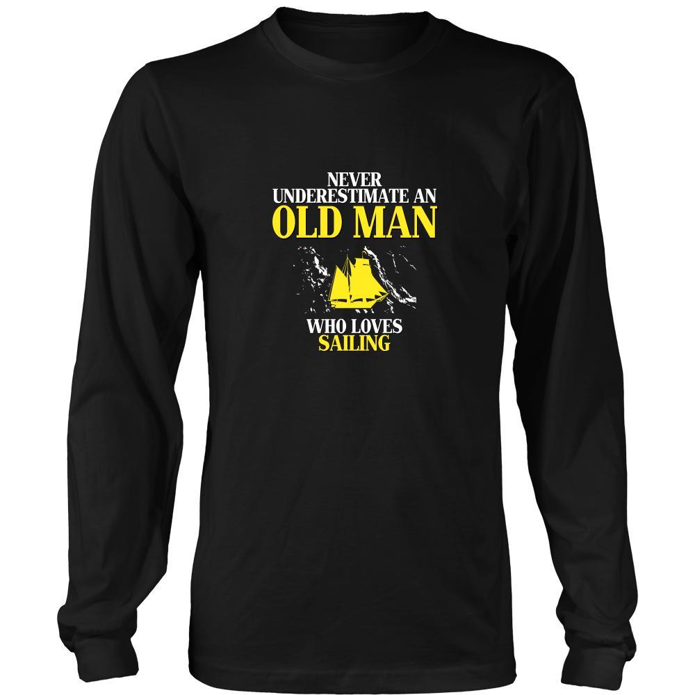Sailing Shirt - Never underestimate an old man who loves sailing Grandfather Hobby Gift-T-shirt-Teelime | shirts-hoodies-mugs