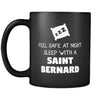 Saint Bernard Feel Safe With A Saint Bernard 11oz Black Mug-Drinkware-Teelime | shirts-hoodies-mugs