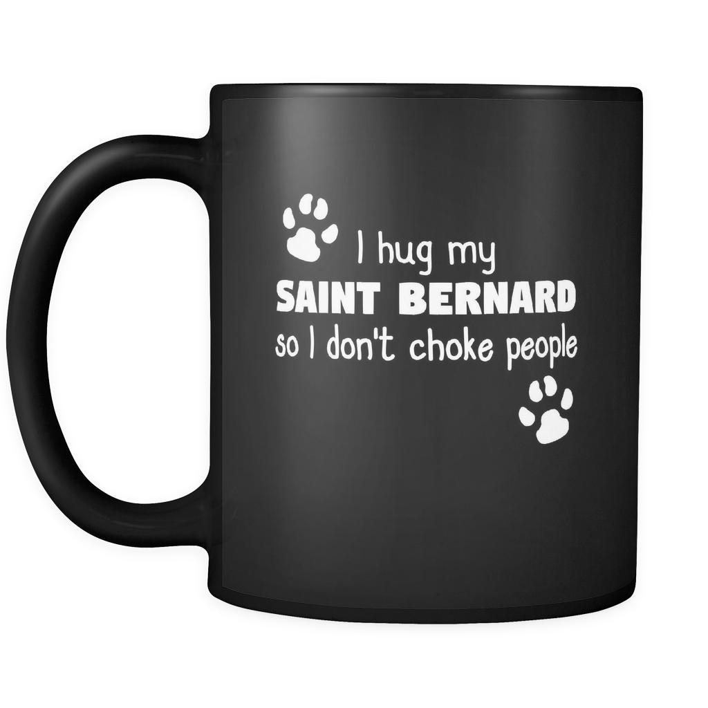Saint Bernard I Hug My Saint Bernard 11oz Black Mug-Drinkware-Teelime | shirts-hoodies-mugs