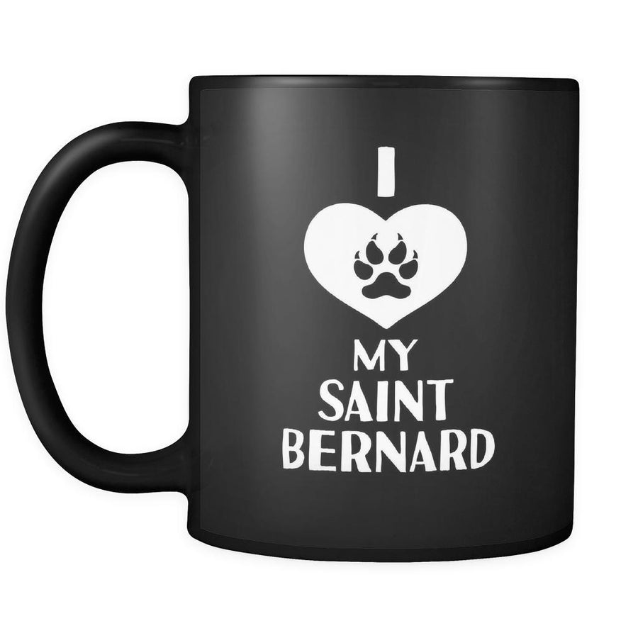 Saint Bernard I Love My Saint Bernard 11oz Black Mug-Drinkware-Teelime | shirts-hoodies-mugs