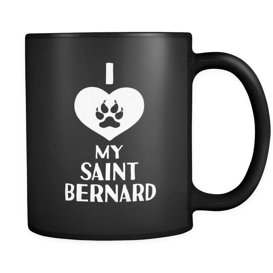 Saint Bernard I Love My Saint Bernard 11oz Black Mug-Drinkware-Teelime | shirts-hoodies-mugs