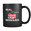 Saint Bernard Real Women Love Saint Bernards 11oz Black Mug-Drinkware-Teelime | shirts-hoodies-mugs