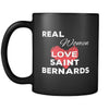 Saint Bernard Real Women Love Saint Bernards 11oz Black Mug-Drinkware-Teelime | shirts-hoodies-mugs