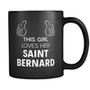 Saint Bernard This Girl Loves Her Saint Bernard 11oz Black Mug-Drinkware-Teelime | shirts-hoodies-mugs