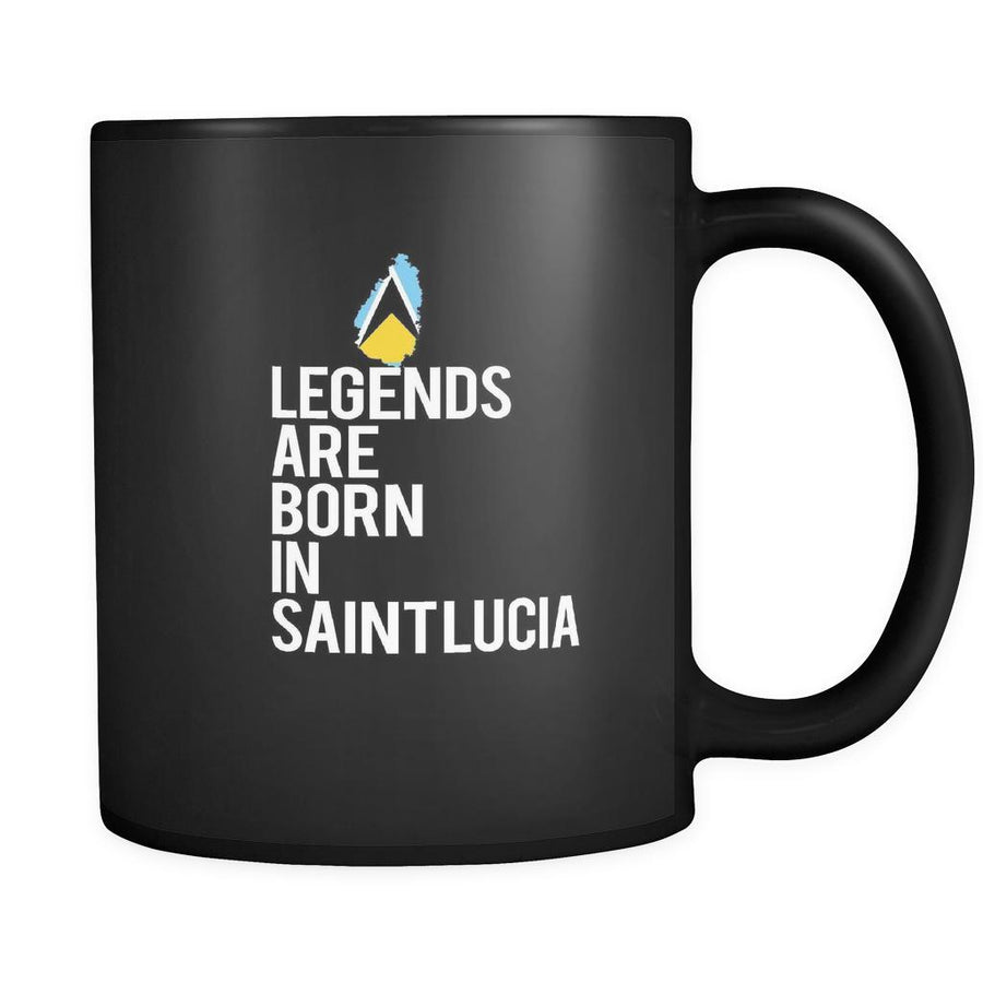 Saint Lucia Legends are born in Saint Lucia 11oz Black Mug-Drinkware-Teelime | shirts-hoodies-mugs