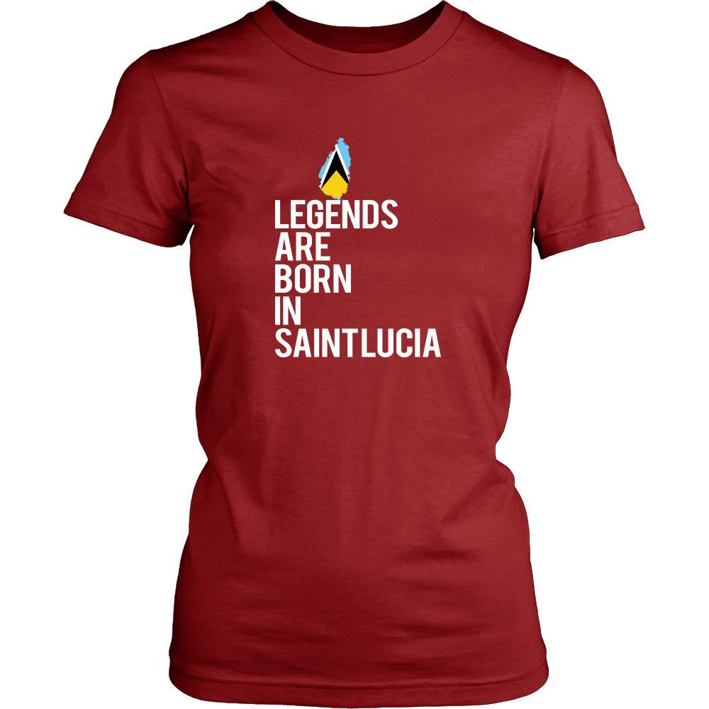Saint Lucia Shirt - Legends Are Born in Saint Lucia - National Heritage Gift District Womens Shirt / Red / S