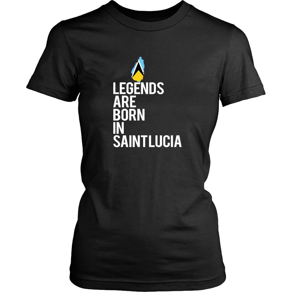 Saint Lucia Shirt - Legends Are Born in Saint Lucia - National Heritage Gift District Womens Shirt / Black / L