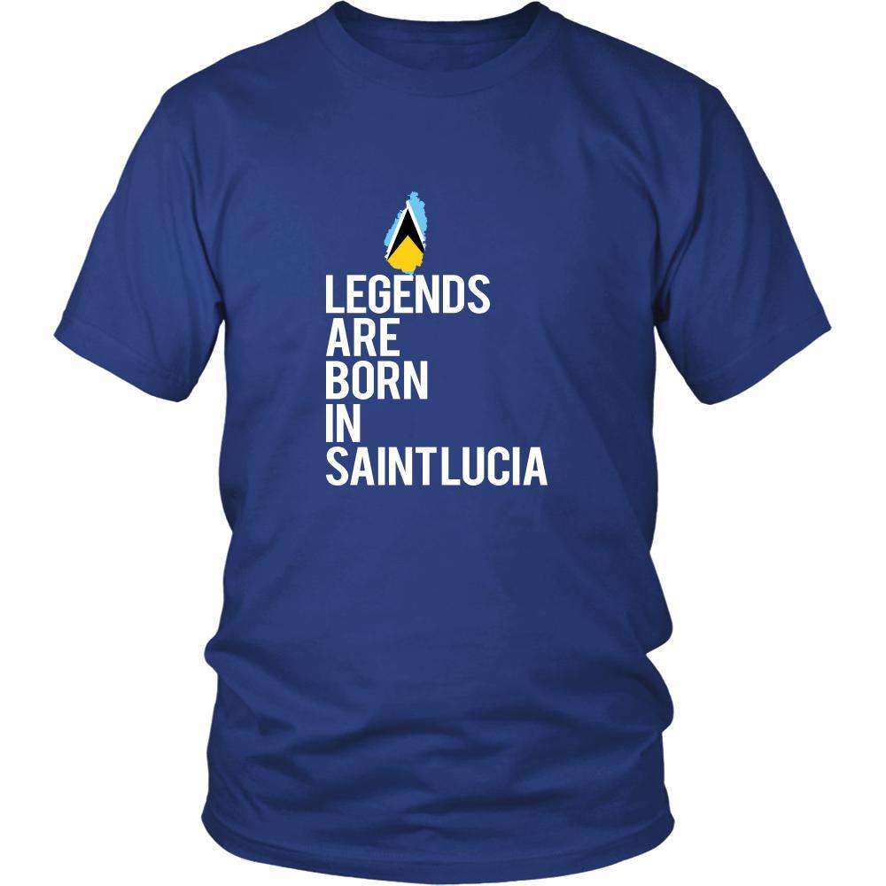 Saint Lucia Shirt - Legends Are Born in Saint Lucia - National Heritage Gift District Womens Shirt / Royal Blue / XL
